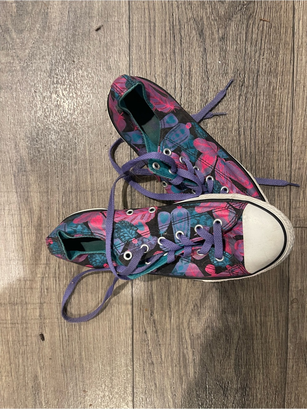 Converse Low-Top Floral Canvas Sneakers - Purple, Pink, Teal